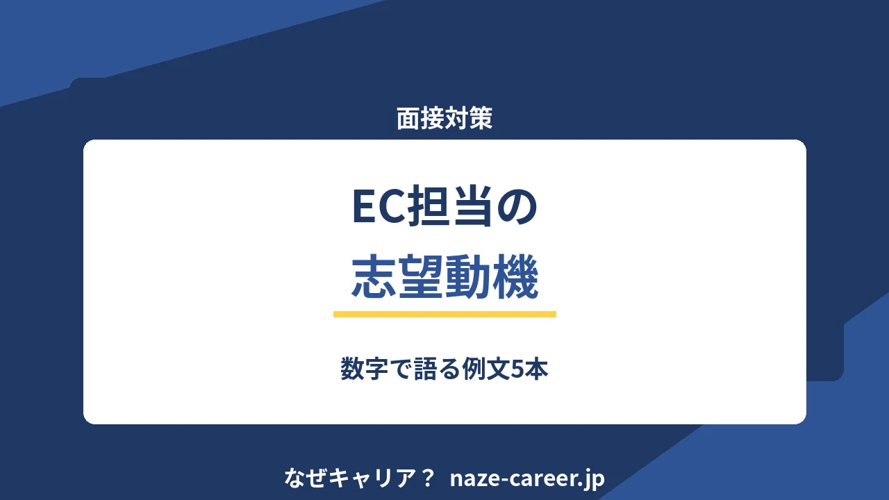 EC担当の志望動機｜未経験・第二新卒の例文5パターンと数字の示し方【2026年版】