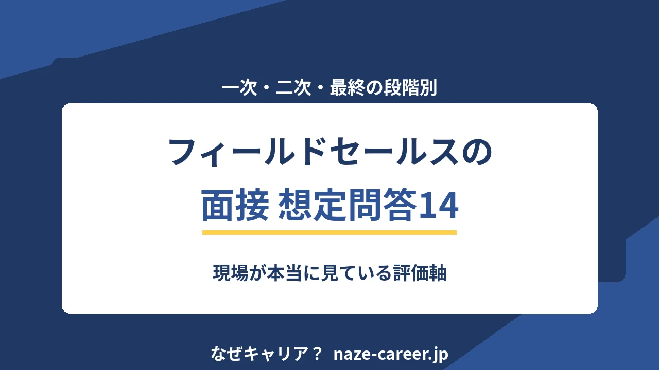 フィールドセールスの面接｜第二新卒が聞かれる想定問答14と評価される答え方【2026年版】