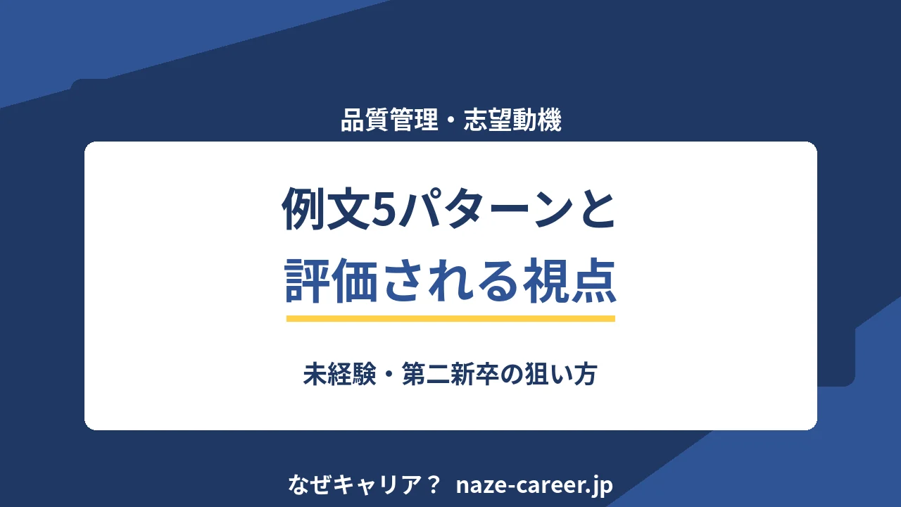 品質管理の志望動機｜未経験・第二新卒の例文5パターンと評価される視点【2026年版】