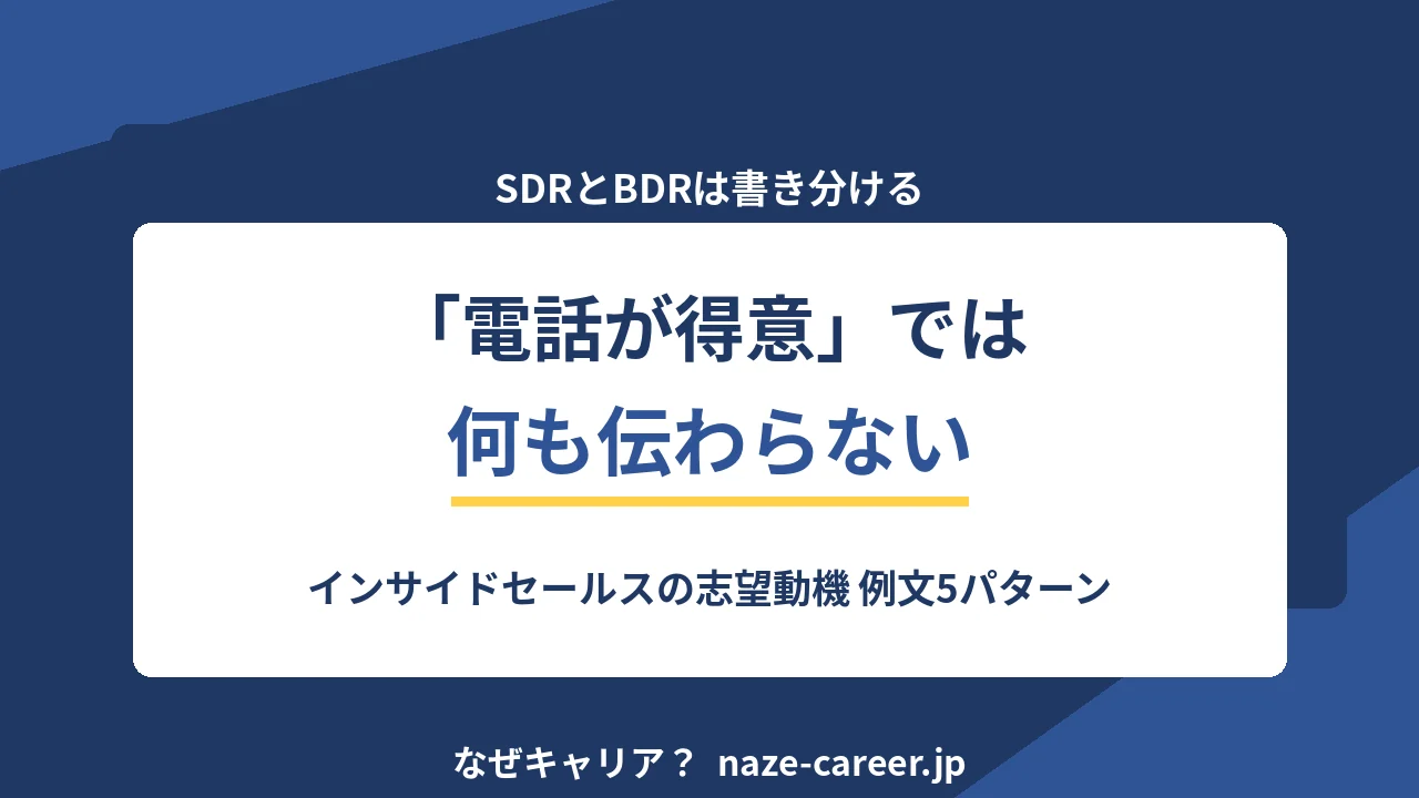 インサイドセールスの志望動機｜未経験・第二新卒の例文7パターンと落ちる型【2026年版】