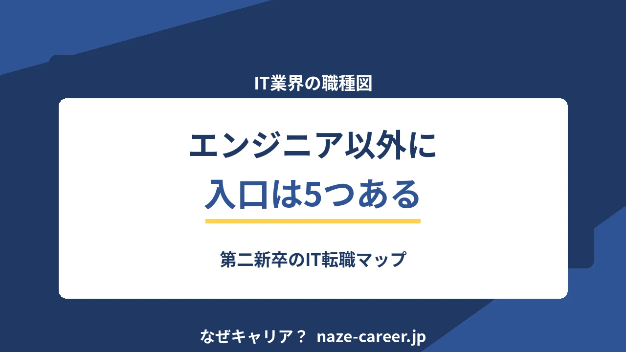 IT業界の職種一覧｜第二新卒が未経験から狙える職種と難易度の全体像【2026年版】