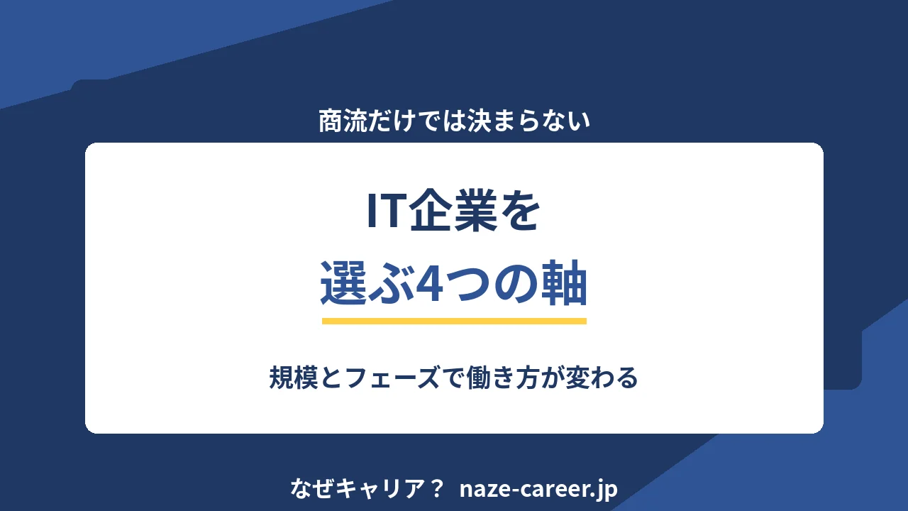 IT企業を選ぶ4つの軸｜規模とフェーズで働き方が変わる【2026年版】