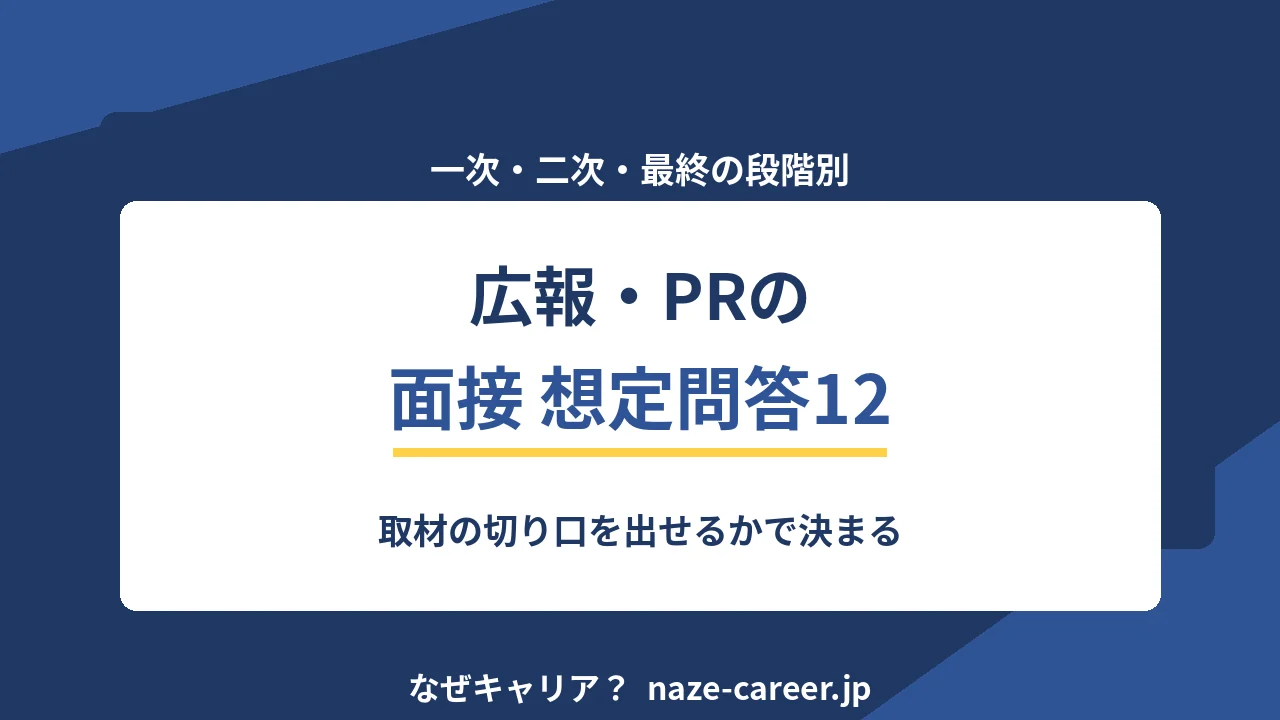 広報・PRの面接｜第二新卒が聞かれる想定問答12と評価される答え方【2026年版】
