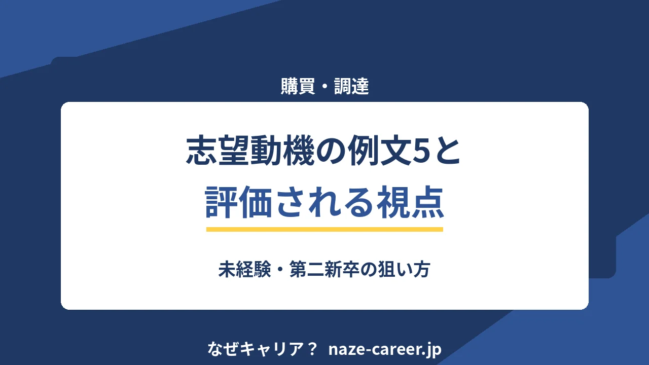 購買・調達の志望動機｜未経験・第二新卒の例文5パターンと評価される視点【2026年版】