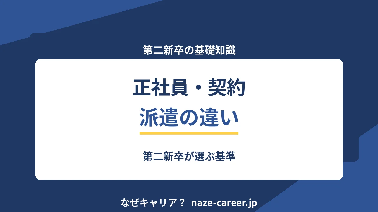 正社員・契約社員・派遣の違い｜第二新卒が雇用形態を選ぶ基準【2026年版】
