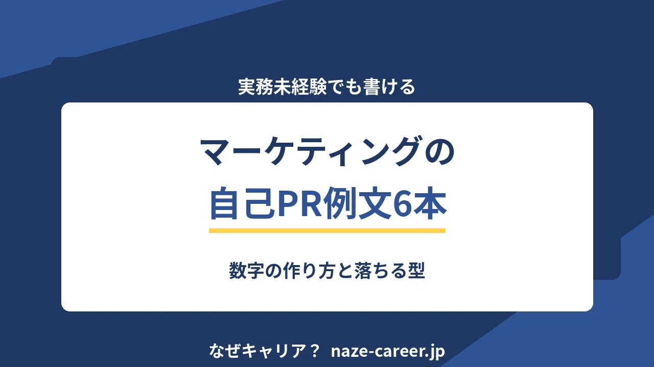 マーケティングの自己PR｜第二新卒が未経験から書く例文6パターン【2026年版】