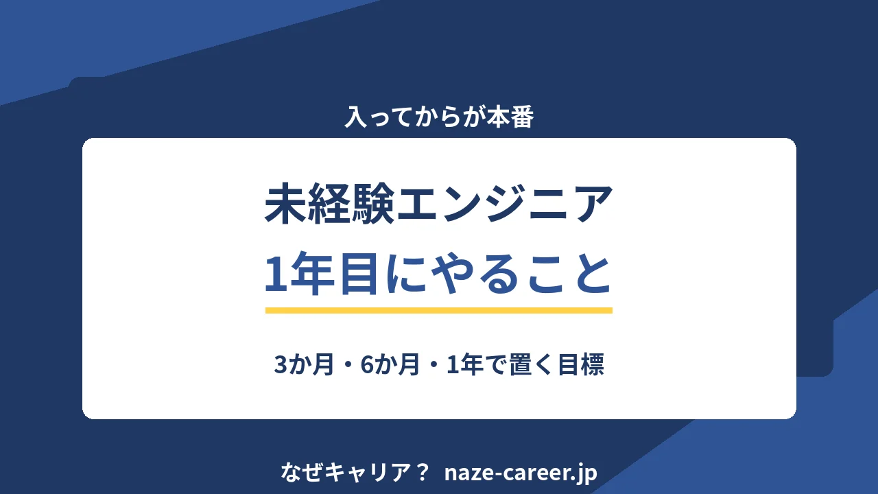 未経験エンジニア1年目にやること｜3か月・6か月・1年の目標【2026年版】