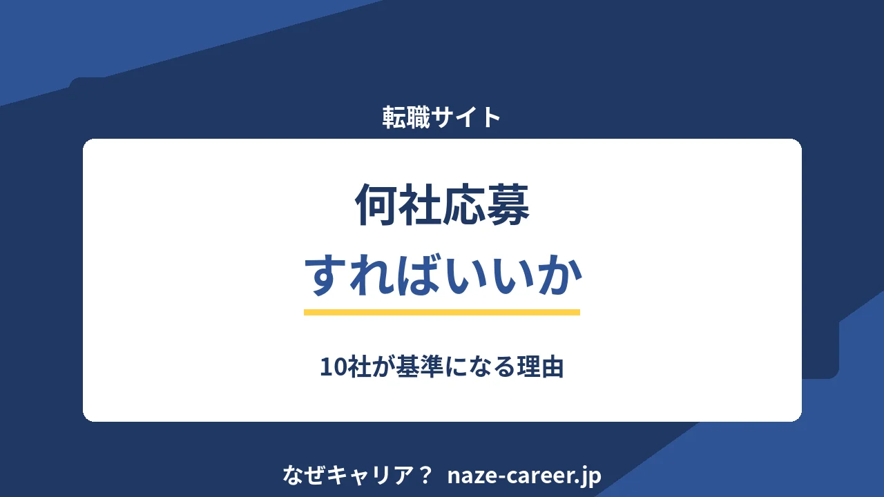 何社応募すべきか｜第二新卒が10社を基準にする理由と進め方【2026年版】