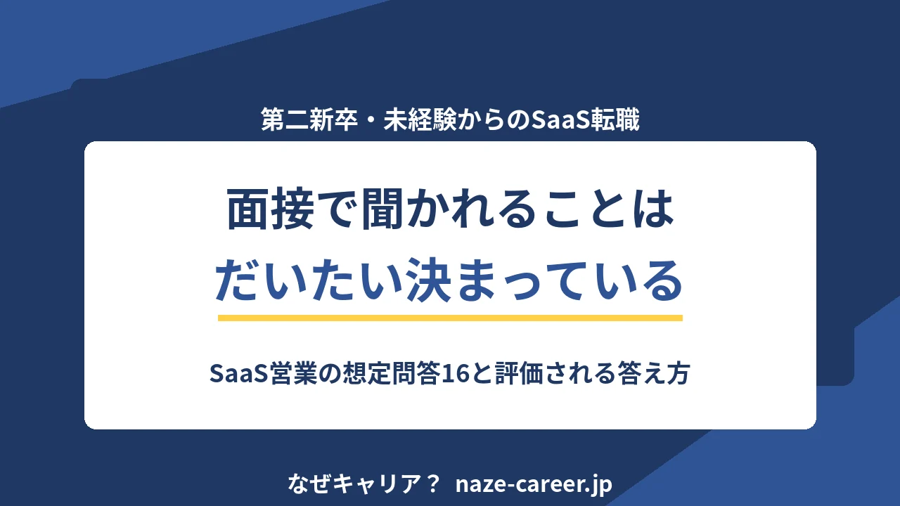 SaaS営業の面接｜第二新卒が聞かれる想定問答16と、評価される答え方【2026年版】