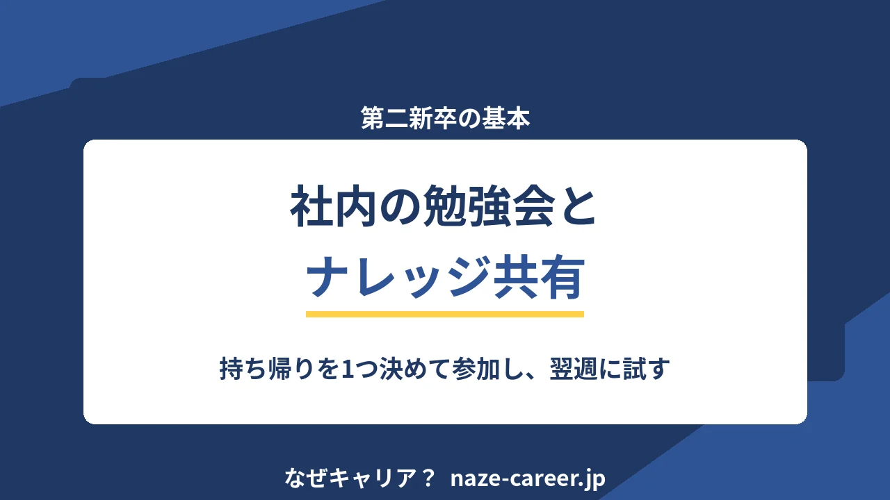 社内の勉強会とナレッジ共有｜第二新卒が参加する側から出す側に回る手順【2026年版】