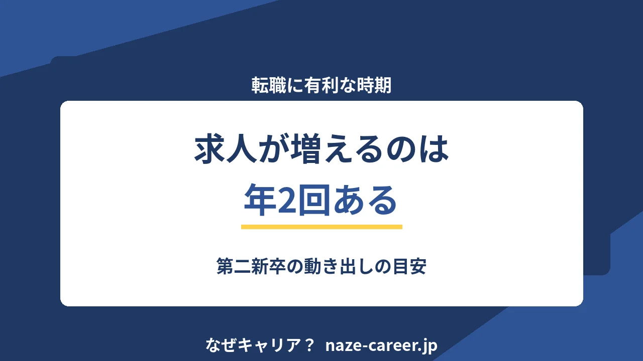 転職に適した時期｜第二新卒が求人数・ボーナス・繁忙期から動き出しを決める【2026年版】