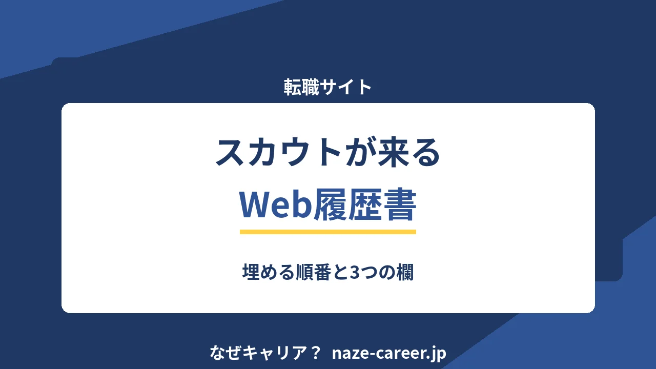 Web履歴書の書き方｜第二新卒がスカウトを受け取るための埋め方【2026年版】