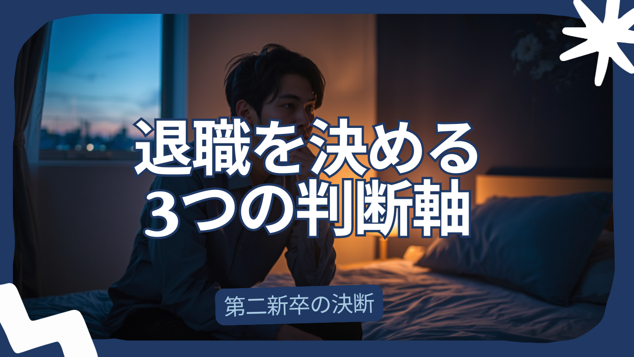 退職を悩む期間を最短化する3つの判断軸｜第二新卒の決断完全ガイド｜25歳で退職を決めた編集長の構造的判断フレーム